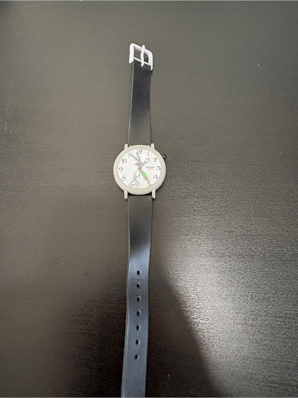Vintage Armitron Bugs Bunny Watch Black Gray 1990 Needs New Battery looney tunes